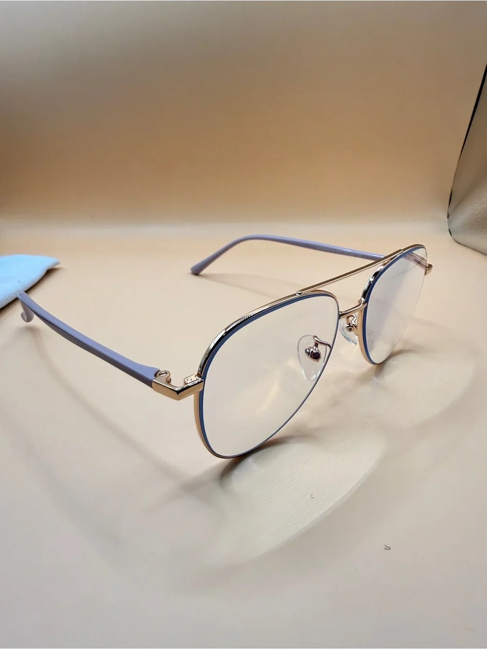 ZEELool Lightweight Gold Aviator Glasses Frame, Unknown prescription